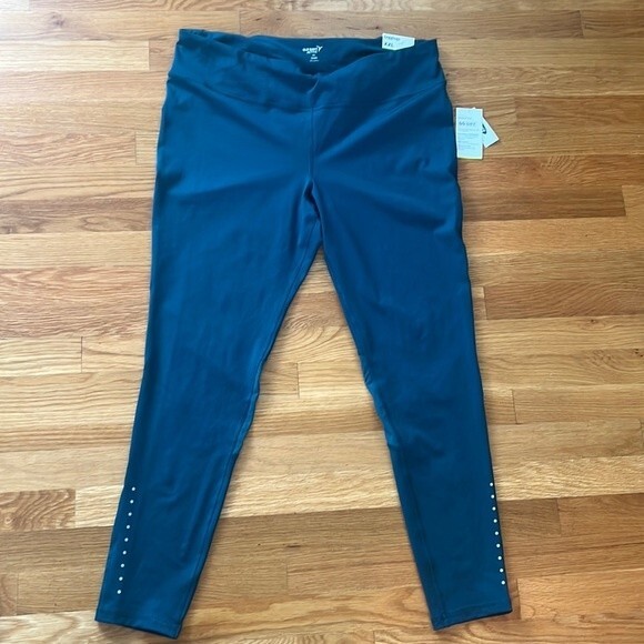 NWT Old Navy Active Mid Rise Go-Dry Leggings in Dark teal XXL - Picture 1 of 5